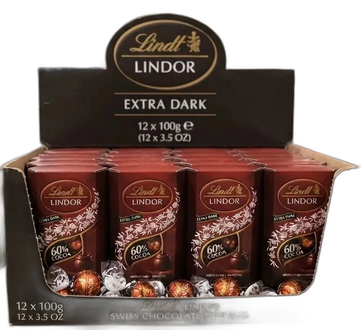 LINDT LINDOR EXTRA DARK 12X100GM
