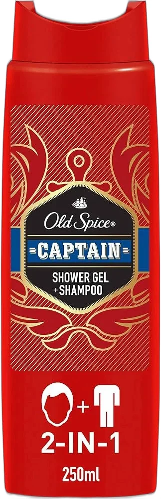 OLD SPICE CAPTAIN 2 IN 1 SHOWER GEL + SHAMPOO 250ML