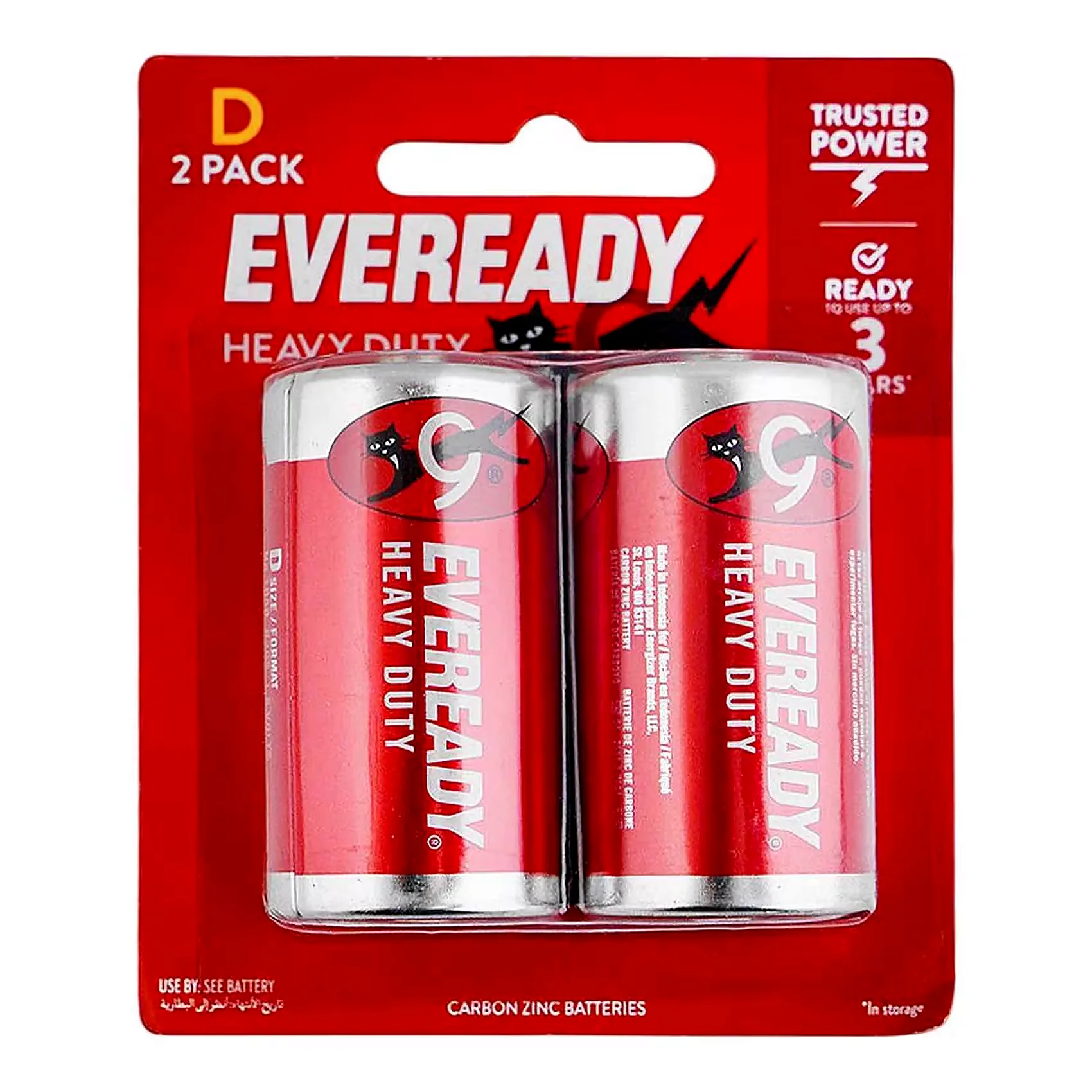 BATTERY SIZE D RED EVEREADY PAIR