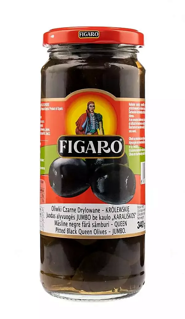 BLACK OLIVE PITTED 340G FIGARO