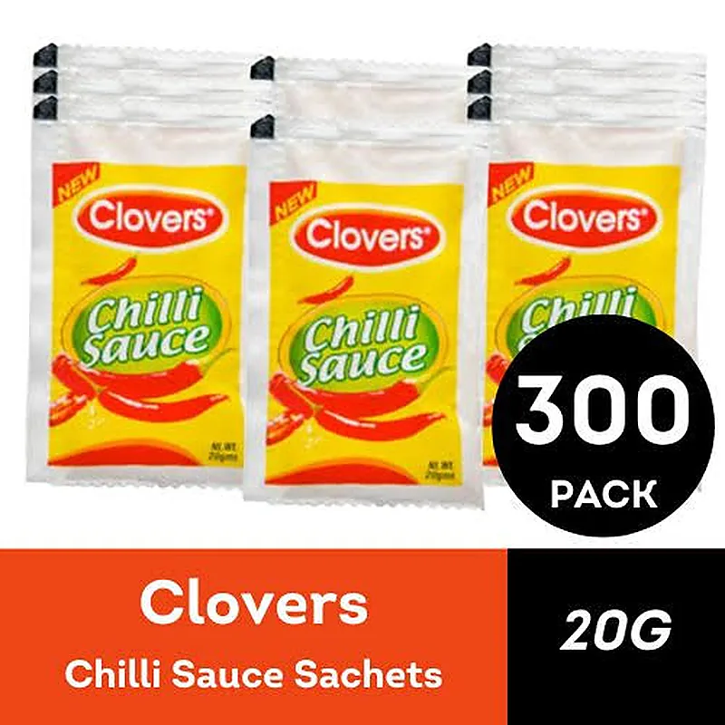 CHILLI SAUCE SATCHETS CLOVERS 300*20GM