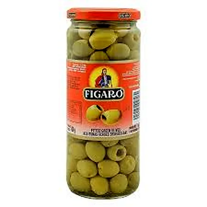 GREEN PITTED OLIVES 340GM FIGARO