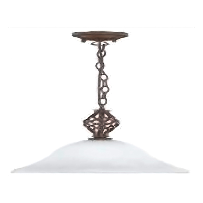 TRIO, Pendant, Serie 6102 1xE27, max.60 W 40 cm x 40 cm, H:150 cm, D:40,0cm, Ext:38,0cm Body: Metal, Rusty Glass:Glass mat, White 3402011-24