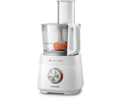 Daily Food Processor: Viva Collection Compact 850 W 2-in-1 disc, 30 functions. Citrus press & mill HR7520/01