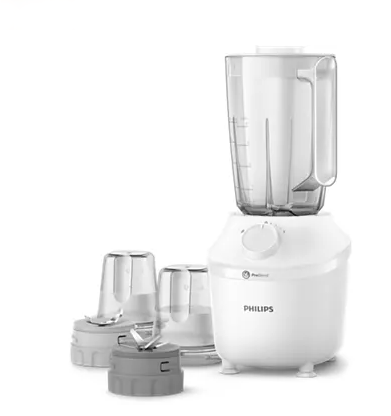 3000 Series Blender 450W, 1.9Ltr capacity, Plastic jar, 1 Speed setting + pulse, ProBlend system, Durable stainless steel blades, mill & chopper HR2041/30