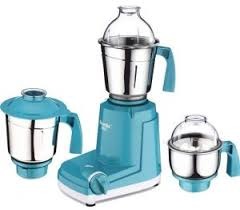 TRIO 500W Motor, 220-240V 50 / 60 Hz, with 3 Jars 1.5Ltr Stainless Steel Jar PC Popular Dome, 1.0Ltr Stainless Steel Jar PP Dome, 0.4 Ltr Chutney Jar, PC Lid , Grinding blades, Stirrer with over load protector. MG182/05