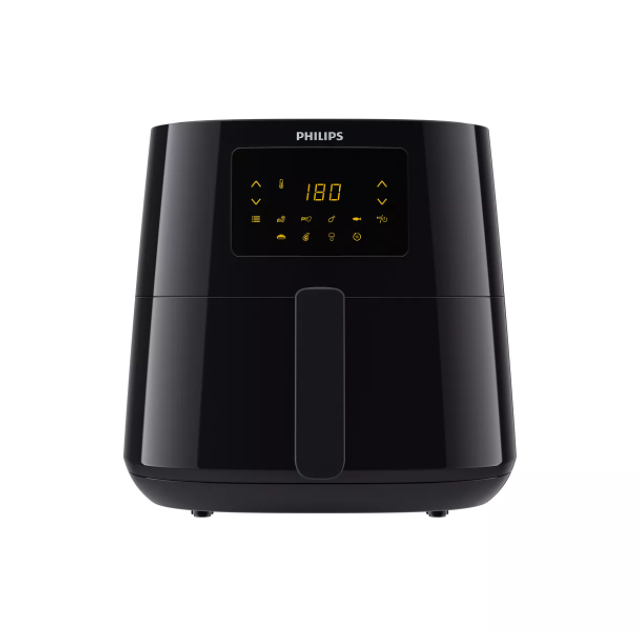 Essential Airfryer XL Black, 1.2KG, 6.2Ltr, Rapid Air Technology, Fry with 90% Less Fat, Touch screen with 7 presets, Keep warm Function, Fry, Bake, Grill, Roast and Re-heat HD9270/91