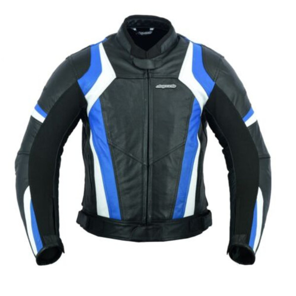 Mens Blue Speed 7 Leather Jacket