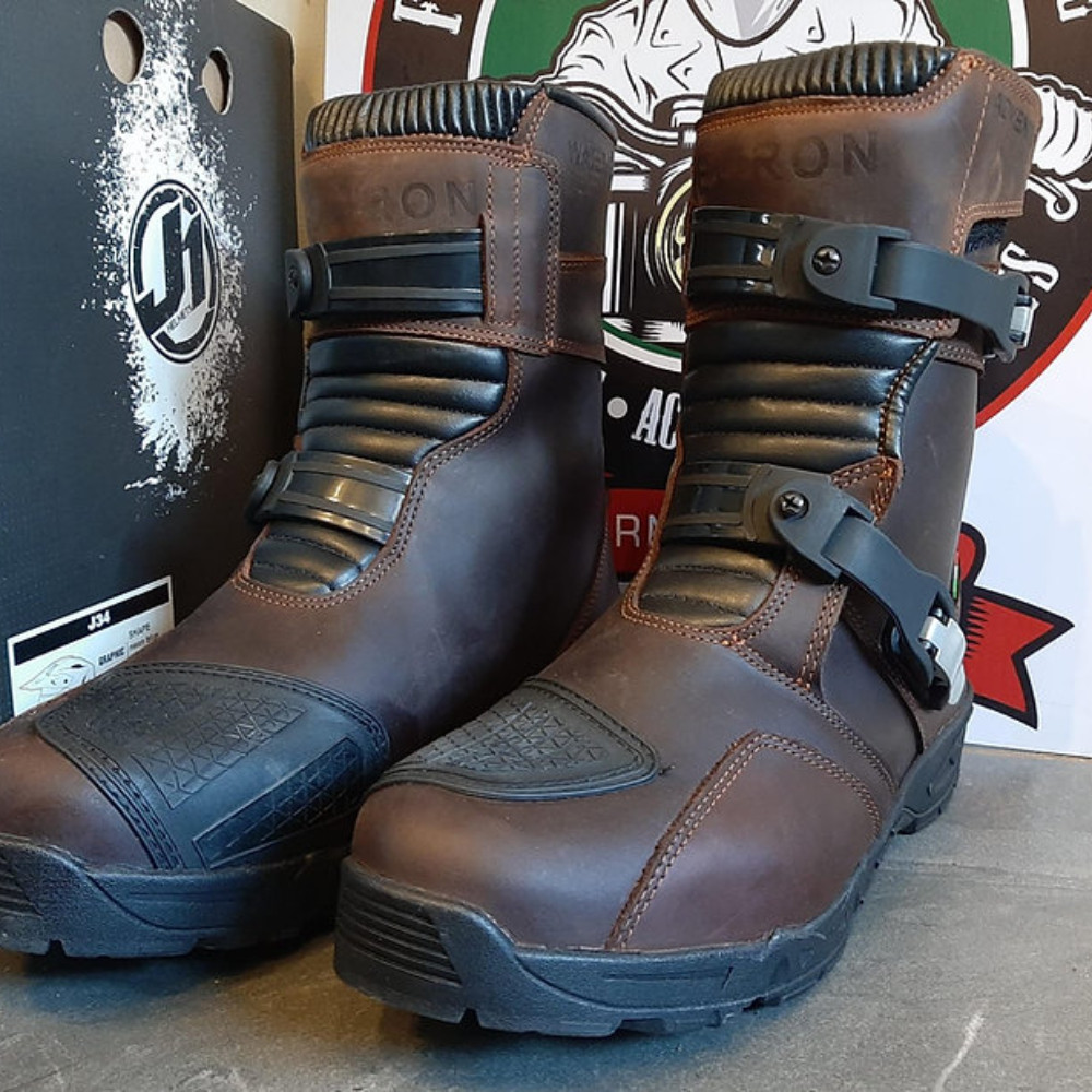 Mens Adventure Motorcycle Leather  Boots