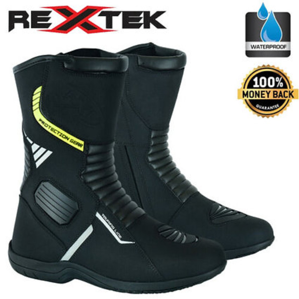 Mens Boots Waterproof Motorcycle Leather Racing