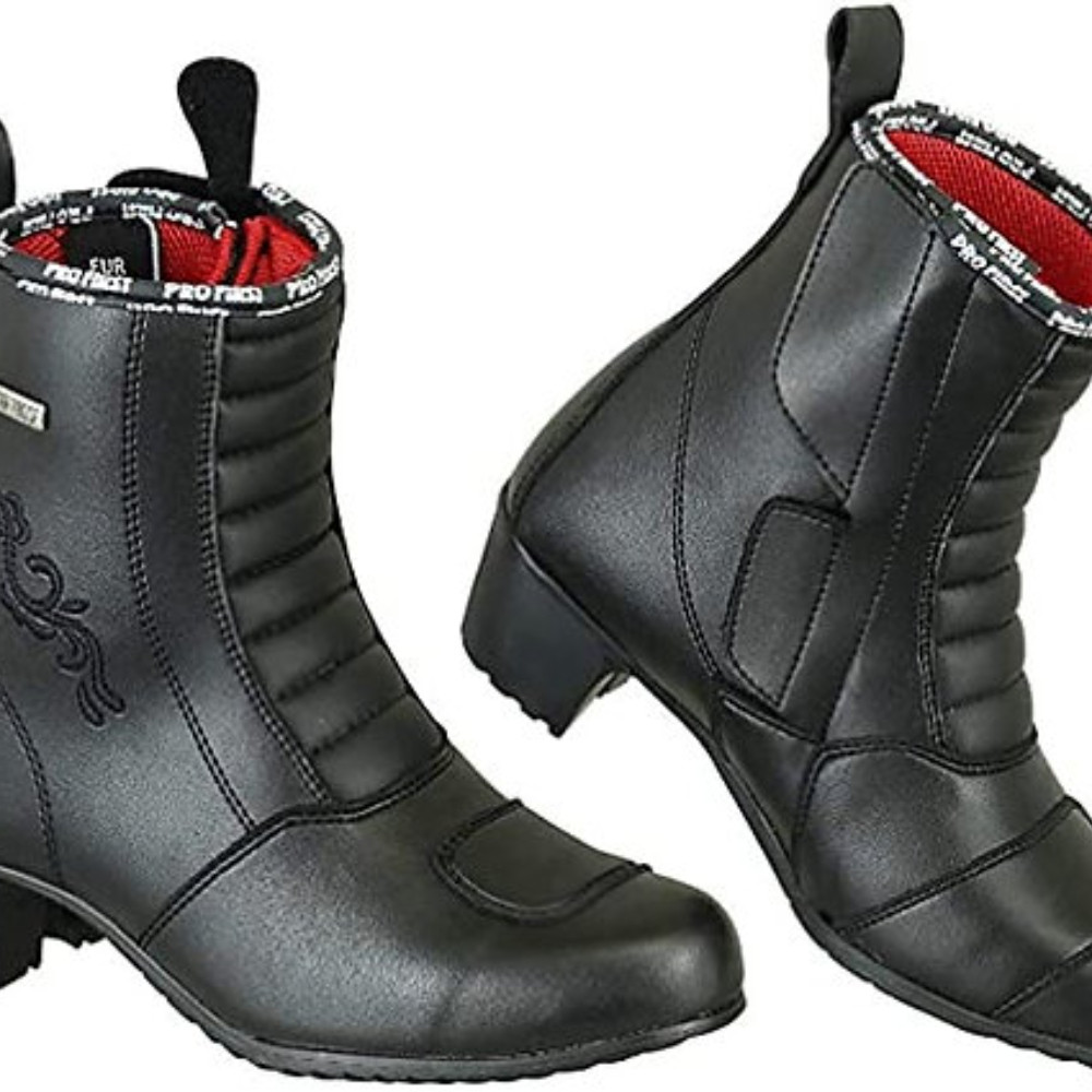 Ladies Genuine Leather High Heel Motorbike Boots