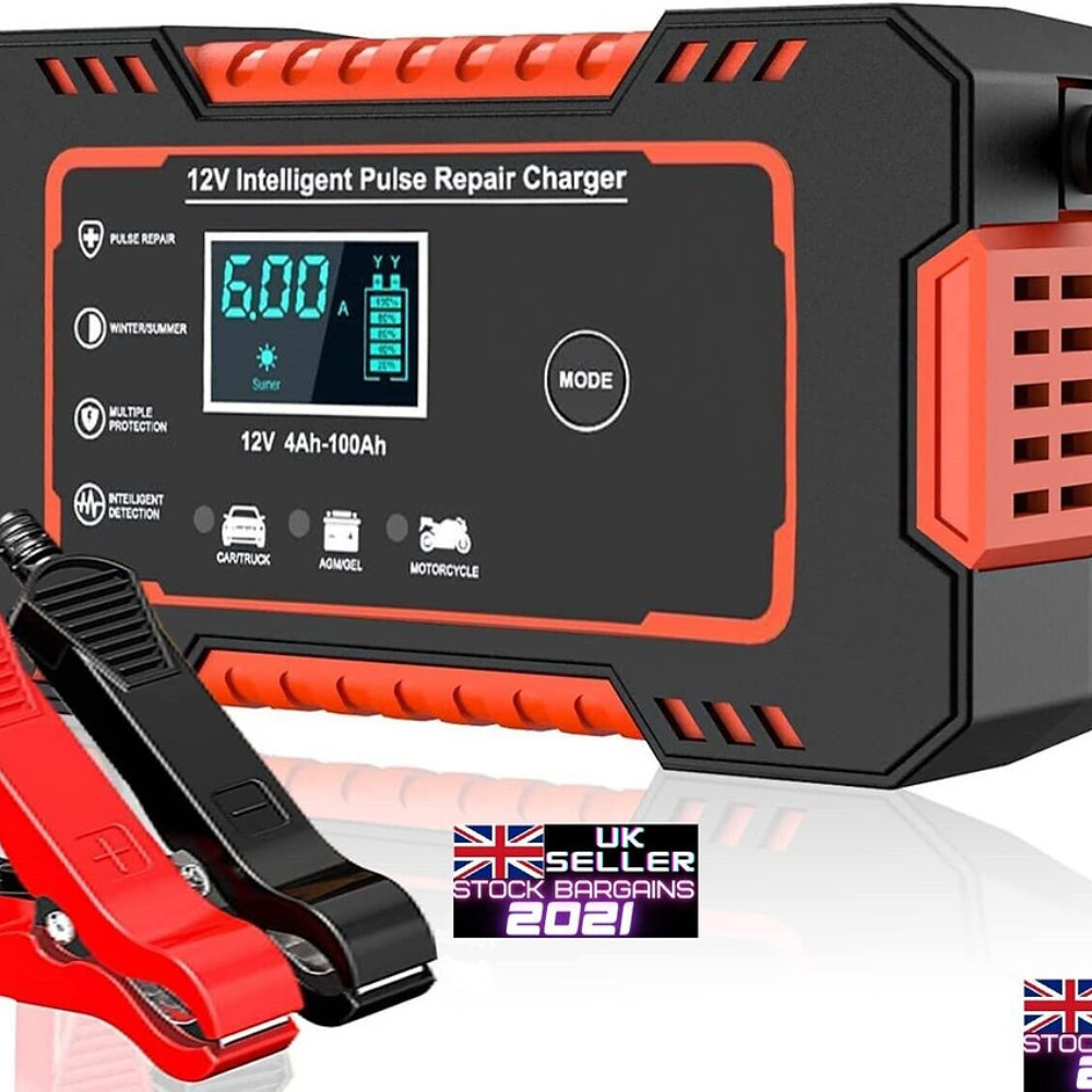 Battery Charger 12V 6A Pulse Repair LCD Display fo