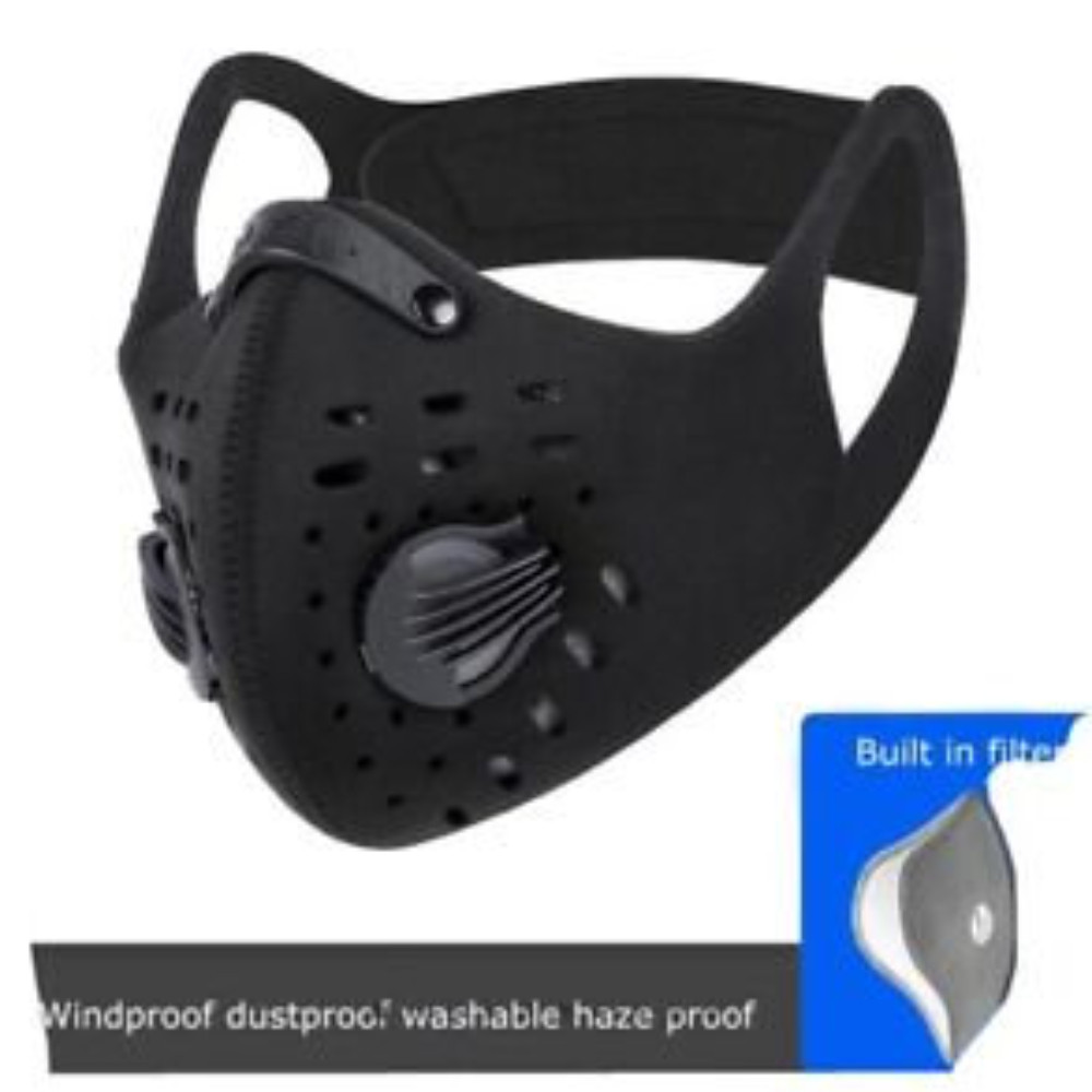 Biker Face Mask With ValveWashable, Activated filt