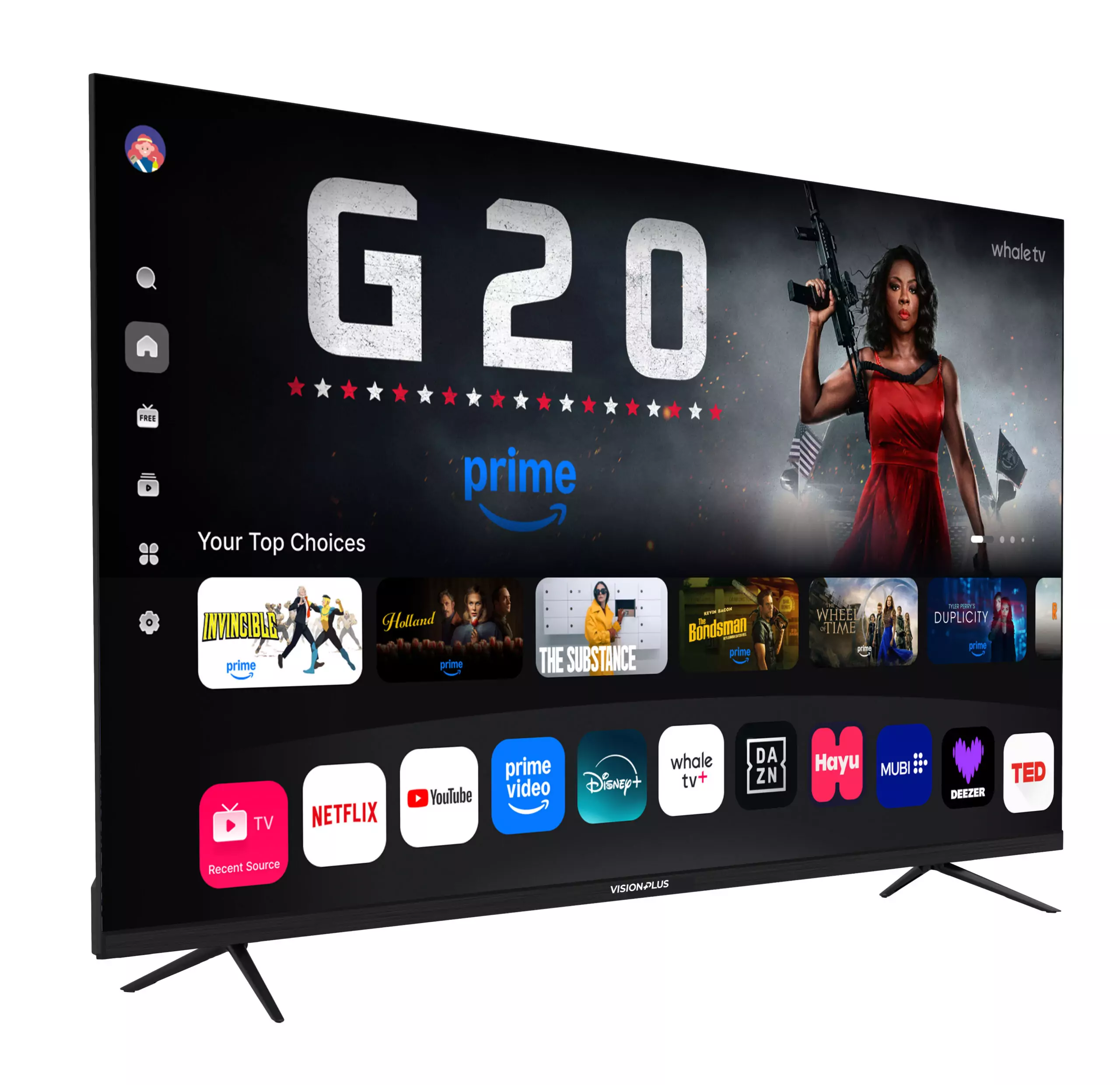 VISION PLUS 43" FRAMELESS ANDROID TV-VP8843SW